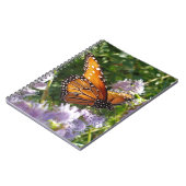 Carnet Papillon Monarque Photo Fleur violette Nature (Côté gauche)