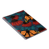 Carnet Papillon monarque sur des fleurs rouges (Côté Droit)