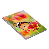 Carnet Papillon monarque sur Fleur rouge et jaune (Côté Droit)