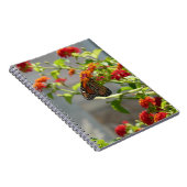 Carnet Papillon Monarque sur un Buddleia Rouge (Côté Droit)
