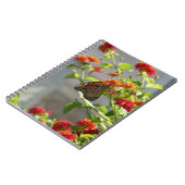Carnet Papillon Monarque sur un Buddleia Rouge (Côté gauche)