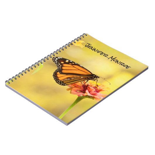 Carnet Papillon Monarque sur Zinnia (Côté gauche)