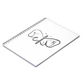 Carnet papillon noir et blanc (Côté gauche)