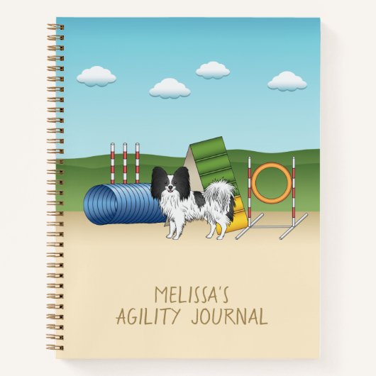 Carnet Papillon Noir Et Blanc Avec Équipement D'Agilité (Devant)