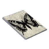 Carnet Papillon noir et blanc sur Arrière - plan fissuré (Côté Droit)