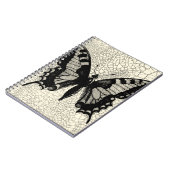 Carnet Papillon noir et blanc sur Arrière - plan fissuré (Côté gauche)