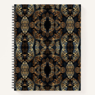 Carnet Papillon noir et doré Pattren sans couture