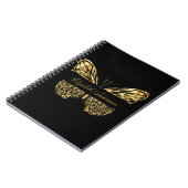 Carnet Papillon noir or élégant nom (Côté gauche)