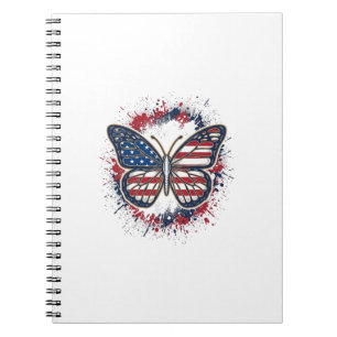 Carnet Papillon Patriotique Gravure Vintage Vector Design