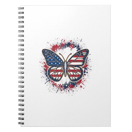 Carnet Papillon Patriotique Gravure Vintage Vector Design (Devant)