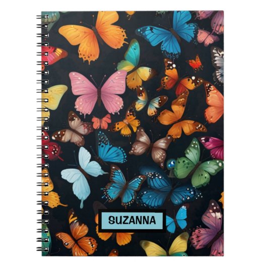 Carnet Papillon Personnalisé Coloré Mignon  (Devant)