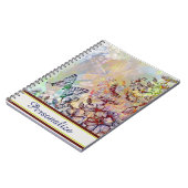 Carnet Papillon personnalisé, libellule et fleurs (Côté gauche)