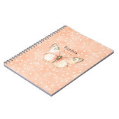 Carnet Papillon Points Blancs Rose Féminin (Côté gauche)