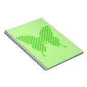 Carnet Papillon, points rétro, nuances vert citron (Côté Droit)