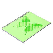 Carnet Papillon, points rétro, nuances vert citron (Côté gauche)