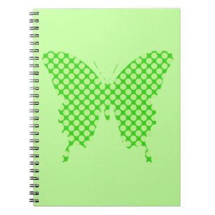 Carnet Papillon, points rétro, nuances vert citron