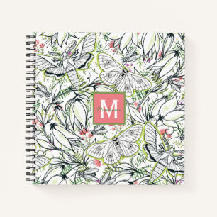 Carnet Papillon Printemps Floral Monogramme Girl
