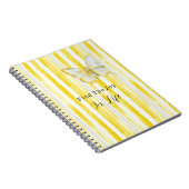 Carnet Papillon Rayures Blanches Jaune Citron Trouve Joie (Côté Droit)