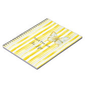 Carnet Papillon Rayures Blanches Jaune Citron Trouve Joie (Côté gauche)