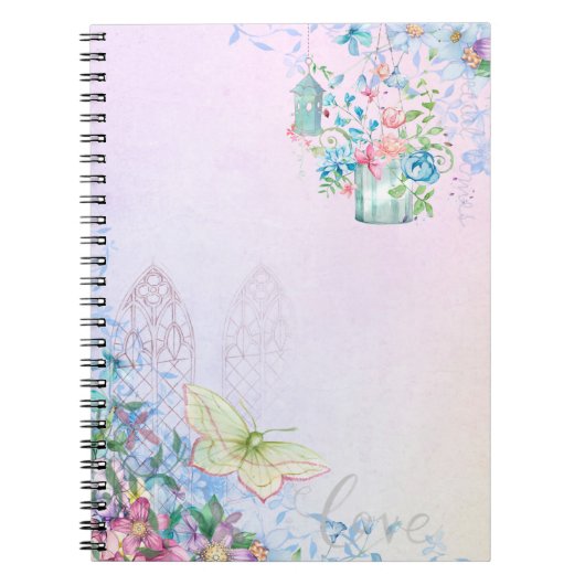Carnet papillon romantique Arrière - plan (Devant)