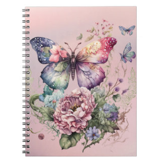 Carnet Papillon rose