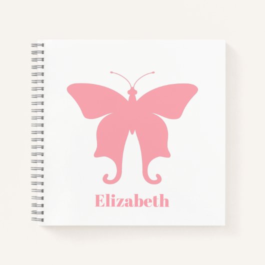 Carnet Papillon rose (Devant)