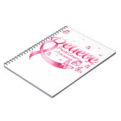 Carnet Papillon rose Croire Sensibilisation au cancer du  (Côté gauche)