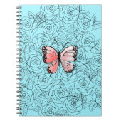 Carnet Papillon Rose Et Art Rose - (Devant)