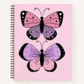 Carnet Papillon rose et violet (Devant)