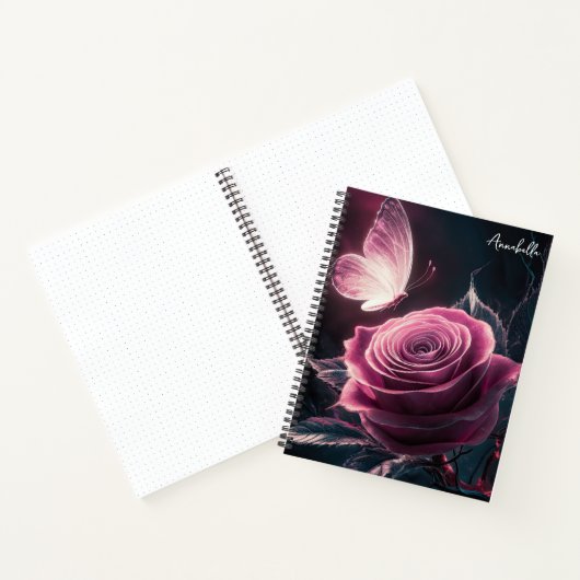 Carnet Papillon rose monogramme (Intérieur)