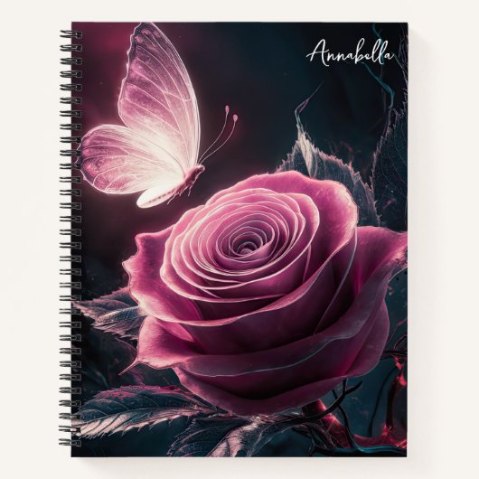 Carnet Papillon rose monogramme (Devant)