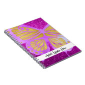 Carnet Papillon rose personnalisé (Côté Droit)