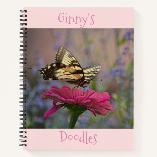 Carnet Papillon rose profond Zinnia (Devant)