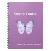 Carnet Papillon rose rester en cours et autres rappels (Devant)