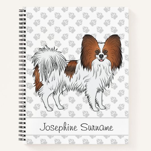Carnet Papillon Rouge Adorable Chien Avec Texte Personnal (Devant)
