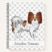 Carnet Papillon Rouge Et Blanc Cut Chien Avec Texte Perso (Devant)