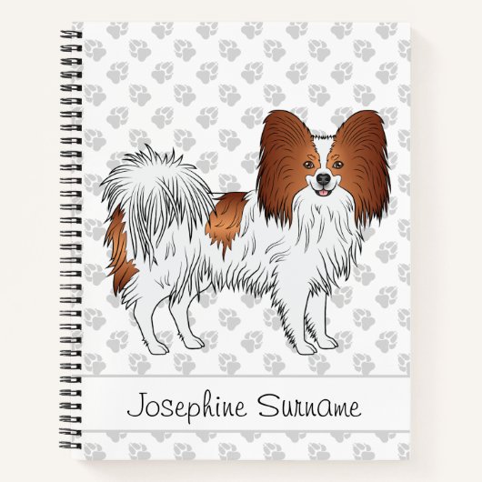 Carnet Papillon Rouge Et Blanc Cut Chien Avec Texte Perso (Devant)