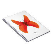 Carnet Papillon rouge orange avec votre nom (Côté Droit)
