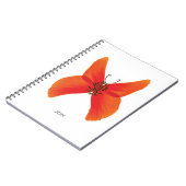 Carnet Papillon rouge orange avec votre nom (Côté gauche)