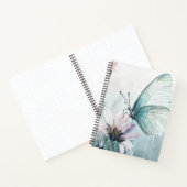 Carnet Papillon sarcelle menthe Fleur pastel doux (Intérieur)