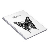 Carnet Papillon Simple Nom Noir et Blanc (Côté Droit)