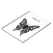 Carnet Papillon Simple Nom Noir et Blanc (Côté gauche)