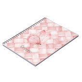 Carnet Papillon Tissage Panier Rose (Côté gauche)