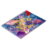 Carnet Papillon Tourbillon Monogramme Liquide Abstrait Or (Côté gauche)