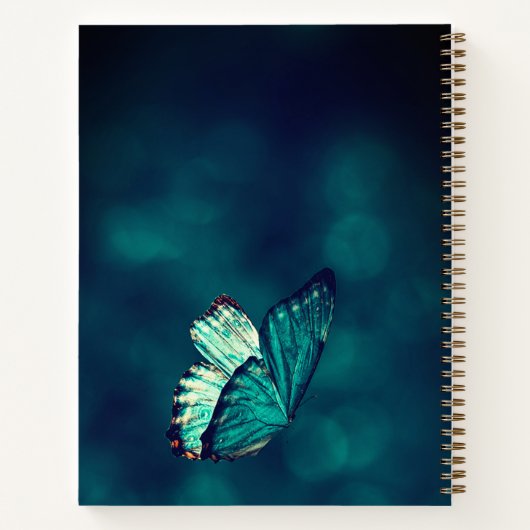 Carnet papillon Turquoise moderne (Dos)