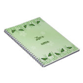 Carnet Papillon vert sur vert clair - personnalisable (Côté Droit)