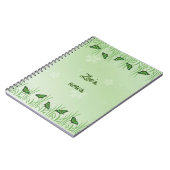 Carnet Papillon vert sur vert clair - personnalisable (Côté gauche)