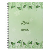 Carnet Papillon vert sur vert clair - personnalisable (Devant)