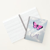 Carnet papillon vintage rose & ciel bleu (Intérieur)
