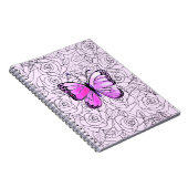 Carnet papillon violet avec Roses (Côté Droit)